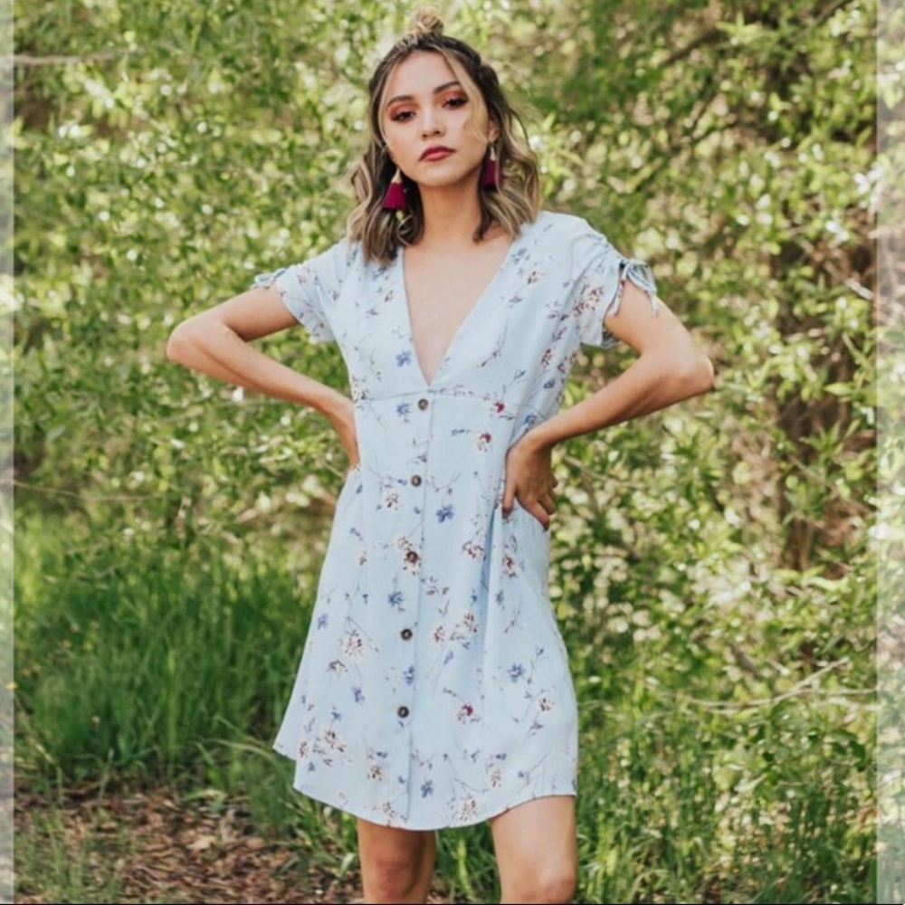 NWT✨ Dream Of Me Blue Floral Dress L